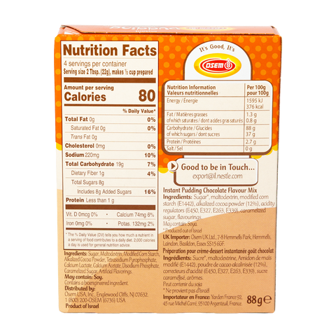 Pudim Instantâneo de Chocolate 88gr